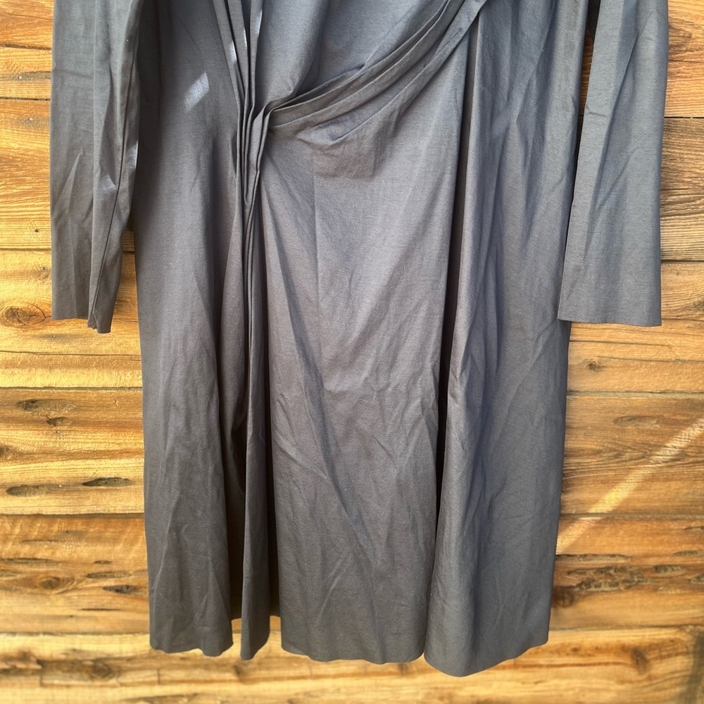 COS | Navy Crewneck Ruched Long Sleeve Dress L - Picture 3 of 7